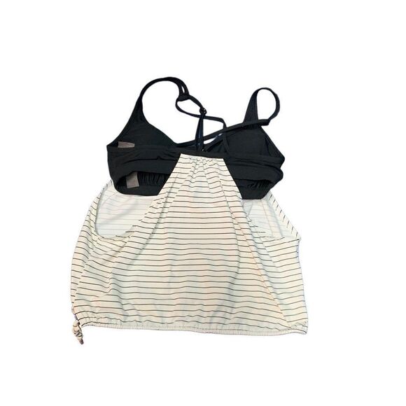 CALIA Black & White Tank with Built in Bra Cinch Waist Size Small - Picture 2 of 5